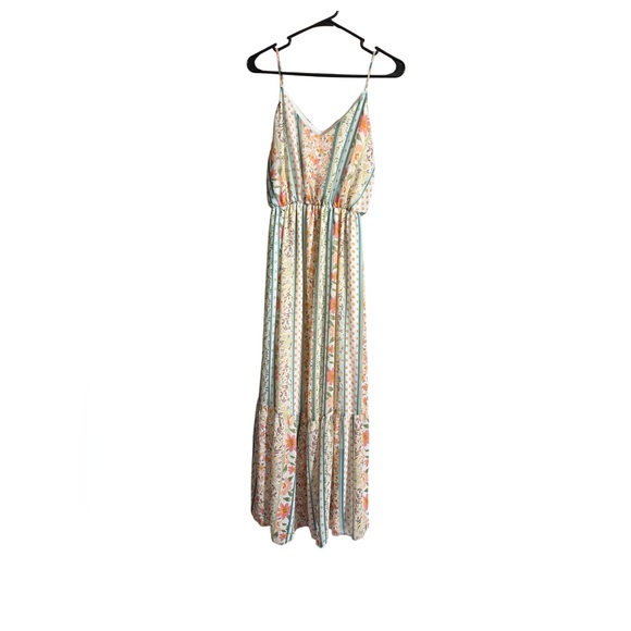 Boho Floral Maxi Dress Women’s Sleeveless V-Neck - Picture 3 of 3